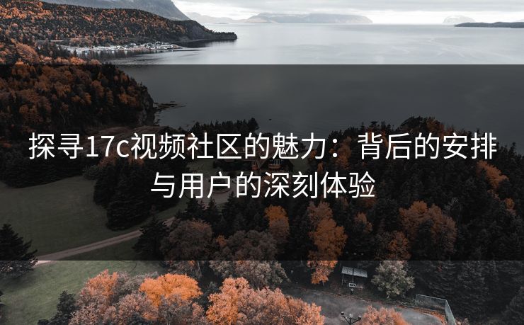 探寻17c视频社区的魅力：背后的安排与用户的深刻体验