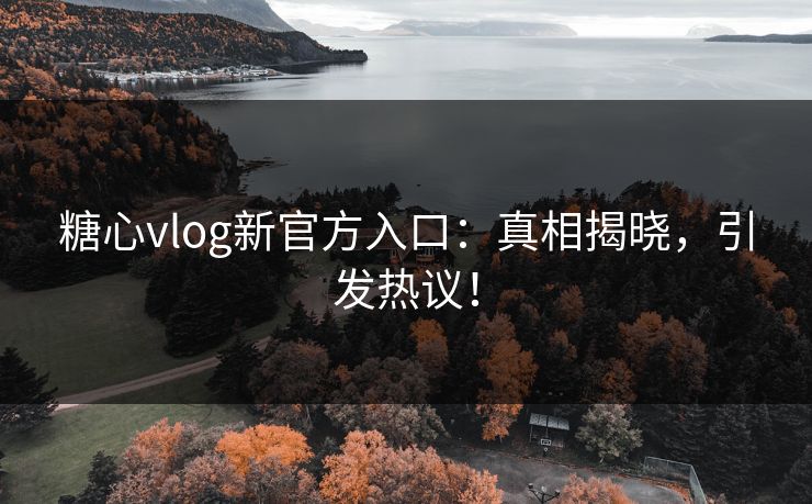 糖心vlog新官方入口：真相揭晓，引发热议！
